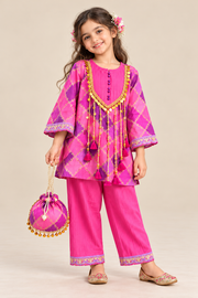 Chandni Silk Kurta Pant Set with Potli